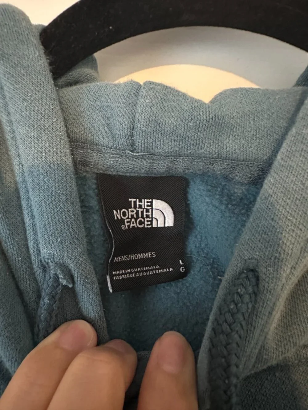 The North Face Teal Pullover Hoodie with Black Logo - Size L